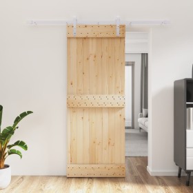 Sliding door with solid pine wood fittings 80x210 cm by vidaXL, Doors - Ref: Foro24-3203027, Price: 171,52 €, Discount: %