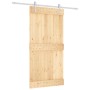 Puerta corredera con herrajes madera maciza de pino 100x210 cm de vidaXL, Puertas - Ref: Foro24-3203031, Precio: 197,63 €, De...