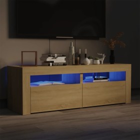 Mueble de TV con luces LED roble Sonoma 120x35x40 cm de vidaXL, Muebles TV - Ref: Foro24-804358, Precio: 85,99 €, Descuento: %