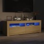 TV cabinet with LED lights Sonoma oak 120x35x40 cm by vidaXL, TV Furniture - Ref: Foro24-804358, Price: 76,27 €, Discount: %