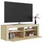 TV cabinet with LED lights Sonoma oak 120x35x40 cm by vidaXL, TV Furniture - Ref: Foro24-804358, Price: 76,27 €, Discount: %