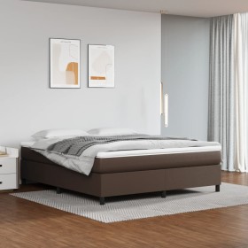 Brown synthetic leather bed frame 160x200 cm by vidaXL, Beds and slatted bases - Ref: Foro24-3121056, Price: 144,99 €, Discou...