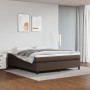 Box spring bed with brown synthetic leather mattress 160x200 cm by vidaXL, Beds and slatted bases - Ref: Foro24-3144617, Pric...