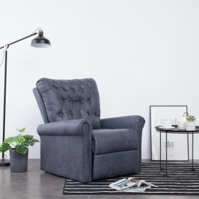 Sillón reclinable de cuero de ante artificial gris de vidaXL, Sillones - Ref: Foro24-282178, Precio: 372,32 €, Descuento: %