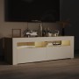 TV cabinet with LED lights white and Sonoma oak 120x35x40 cm by vidaXL, TV Furniture - Ref: Foro24-804360, Price: 91,40 €, Di...