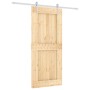 Puerta corredera con herrajes madera maciza de pino 90x210 cm de vidaXL, Puertas - Ref: Foro24-3203035, Precio: 176,59 €, Des...