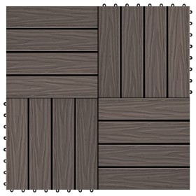 Porch tiles deep relief WPC 1 m² dark brown 11 units by vidaXL, Floors and carpets - Ref: Foro24-45038, Price: 67,99 €, Disco...