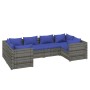 6-teiliges Gartensofa-Set und graue synthetische Rattankissen von vidaXL, Gartensets - Ref: Foro24-3101942, Preis: 478,62 €, ...