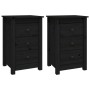 Nightstands 2 pcs solid black pine wood 40x35x61.5cm by vidaXL, Nightstands - Ref: Foro24-813708, Price: 101,35 €, Discount: %