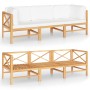 3-Sitzer-Gartensofa mit Kissen aus massivem Teakholz von vidaXL, Gartensets - Ref: Foro24-3087208, Preis: 391,86 €, Rabatt: %