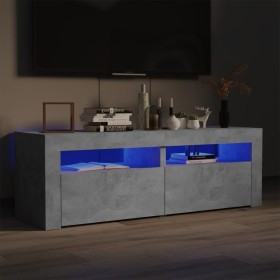 Mueble de TV con luces LED gris hormigón 120x35x40 cm de vidaXL, Muebles TV - Ref: Foro24-804359, Precio: 62,99 €, Descuento: %