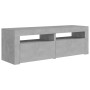 TV cabinet with LED lights concrete gray 120x35x40 cm by vidaXL, TV Furniture - Ref: Foro24-804359, Price: 67,99 €, Discount: %