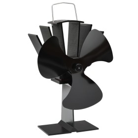 Heat Powered Stove Fan 3 Blades Black by vidaXL, Wood-burning fireplace fans - Ref: Foro24-51240, Price: 28,99 €, Discount: %