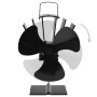 Heat Powered Stove Fan 3 Blades Black by vidaXL, Wood-burning fireplace fans - Ref: Foro24-51240, Price: 27,60 €, Discount: %