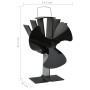 Heat Powered Stove Fan 3 Blades Black by vidaXL, Wood-burning fireplace fans - Ref: Foro24-51240, Price: 27,60 €, Discount: %