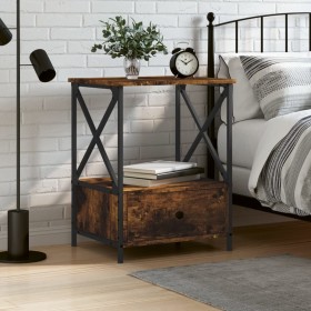 Smoked oak engineered wood bedside table 50x41x65 cm by vidaXL, Nightstands - Ref: Foro24-826087, Price: 51,72 €, Discount: %