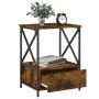 Smoked oak engineered wood bedside table 50x41x65 cm by vidaXL, Nightstands - Ref: Foro24-826087, Price: 51,64 €, Discount: %