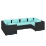 6-piece garden sofa set and black synthetic rattan cushions by vidaXL, Garden sets - Ref: Foro24-3101937, Price: 572,99 €, Di...