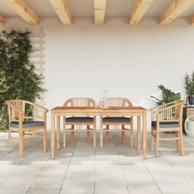 5-piece garden dining set solid teak wood by vidaXL, Garden sets - Ref: Foro24-3155771, Price: 692,57 €, Discount: %