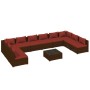 Set de muebles de jardín 11 pzas cojines ratán sintético marrón de vidaXL, Conjuntos de jardín - Ref: Foro24-3101931, Precio:...