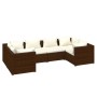 Set muebles de jardín 6 piezas y cojines ratán sintético marrón de vidaXL, Conjuntos de jardín - Ref: Foro24-3101938, Precio:...