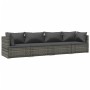 4-piece garden sofa set and gray synthetic rattan cushions by vidaXL, Garden sets - Ref: Foro24-3101429, Price: 361,68 €, Dis...