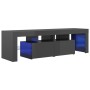 TV cabinet with LED lights glossy gray 140x36.5x40 cm by vidaXL, TV Furniture - Ref: Foro24-804372, Price: 129,64 €, Discount: %