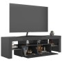 TV cabinet with LED lights glossy gray 140x36.5x40 cm by vidaXL, TV Furniture - Ref: Foro24-804372, Price: 129,64 €, Discount: %