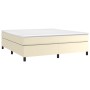 Cream synthetic leather bed frame 160x200 cm by vidaXL, Beds and slatted bases - Ref: Foro24-3121055, Price: 143,99 €, Discou...