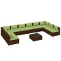 Gartenmöbel-Set, 11-teilig, braune Kissen aus synthetischem Rattan von vidaXL, Gartensets - Ref: Foro24-3101932, Preis: 1,00 ...