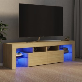 TV cabinet with LED lights Sonoma oak color 140x36.5x40 cm by vidaXL, TV Furniture - Ref: Foro24-804367, Price: 90,99 €, Disc...