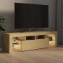 TV cabinet with LED lights Sonoma oak color 140x36.5x40 cm by vidaXL, TV Furniture - Ref: Foro24-804367, Price: 95,80 €, Disc...