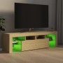 TV cabinet with LED lights Sonoma oak color 140x36.5x40 cm by vidaXL, TV Furniture - Ref: Foro24-804367, Price: 90,99 €, Disc...