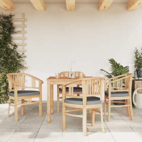 Juego de comedor para jardín 5 piezas madera maciza de teca de vidaXL, Conjuntos de jardín - Ref: Foro24-3155758, Precio: 658...