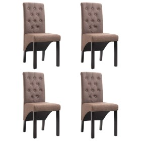 Sillas de comedor 4 unidades de tela marrón de vidaXL, Sillas de comedor - Ref: Foro24-276969, Precio: 316,19 €, Descuento: %