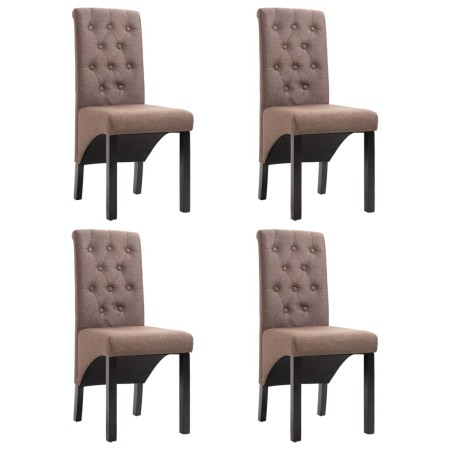 Sillas de comedor 4 unidades de tela marrón de vidaXL, Sillas de comedor - Ref: Foro24-276969, Precio: 363,59 €, Descuento: %