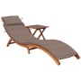 Garden lounger with table and cushion in solid acacia wood by vidaXL, Loungers - Ref: Foro24-3061595, Price: 190,14 €, Discou...