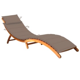 Garden lounger with solid acacia wood cushion by vidaXL, Loungers - Ref: Foro24-3061580, Price: 171,20 €, Discount: %