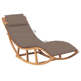 Tumbona mecedora con cojín madera maciza de teca de vidaXL, Tumbonas - Ref: Foro24-3063341, Precio: 274,32 €, Descuento: %