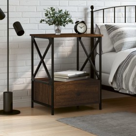 Oak brown engineered wood bedside table 50x41x65 cm by vidaXL, Nightstands - Ref: Foro24-826091, Price: 53,24 €, Discount: %