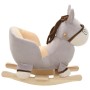 Burro balancín de peluche con respaldo gris 60x32x55 cm de vidaXL, Juguetes para mecerse y balancearse - Ref: Foro24-80222, P...