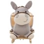 Burro balancín de peluche con respaldo gris 60x32x55 cm de vidaXL, Juguetes para mecerse y balancearse - Ref: Foro24-80222, P...