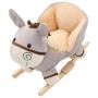 Burro balancín de peluche con respaldo gris 60x32x55 cm de vidaXL, Juguetes para mecerse y balancearse - Ref: Foro24-80222, P...