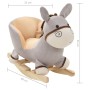 Burro balancín de peluche con respaldo gris 60x32x55 cm de vidaXL, Juguetes para mecerse y balancearse - Ref: Foro24-80222, P...