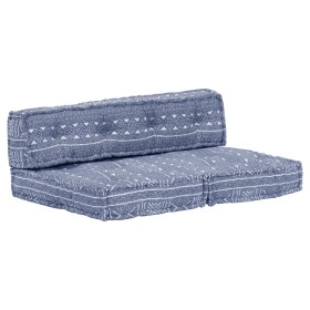 Pouf aus Indigo-Stoff von vidaXL, Kissen für Stühle und Sofas - Ref: Foro24-249423, Preis: 135,05 €, Rabatt: %