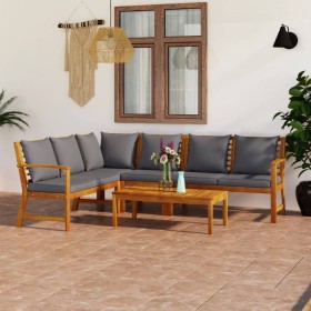 Juego de muebles jardín 5 pzas con cojines madera maciza acacia de vidaXL, Conjuntos de jardín - Ref: Foro24-3057780, Precio:...