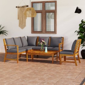 5-piece garden furniture set with solid acacia wood cushions by vidaXL, Garden sets - Ref: Foro24-3057777, Price: 551,99 €, D...