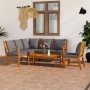 Juego de muebles jardín 5 pzas con cojines madera maciza acacia de vidaXL, Conjuntos de jardín - Ref: Foro24-3057777, Precio:...