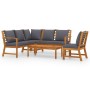 5-piece garden furniture set with solid acacia wood cushions by vidaXL, Garden sets - Ref: Foro24-3057777, Price: 550,17 €, D...