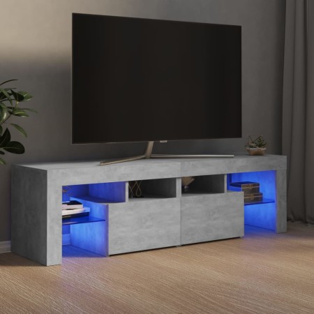 TV stand with LED lights in concrete gray, 140x36.5x40 cm by vidaXL, TV Furniture - Ref: Foro24-804368, Price: 103,50 €, Disc...